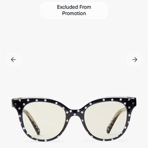 Kate Spade Everlee Black and White Polka Dot Blue Light Glasses
